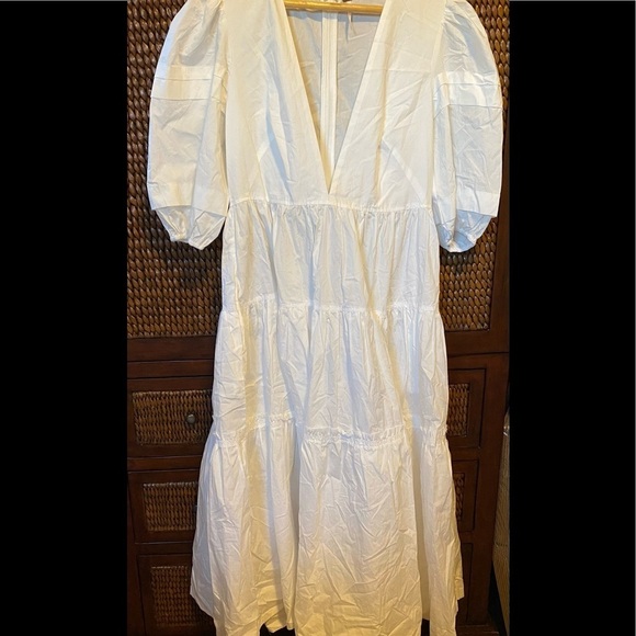 Free People Tiered Midi Crisp White NWOT - Picture 1 of 4